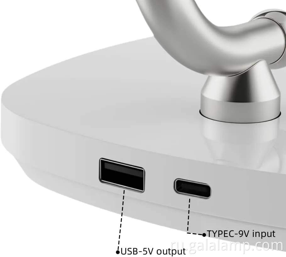 Dimmable светодиодная настольная лампа с беспроводной зарядкой для спальни